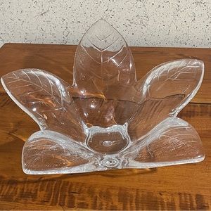 Vintage Grainwear Acrylic Chrystalline Bowl Flower Petals Clear Vase Table Decor